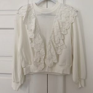 White Lace Size Small Sweater